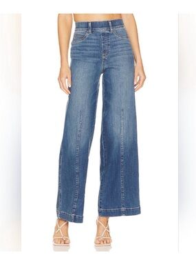 SPANX High-Rise Wide Leg Denim Jeans in Medium Blue
